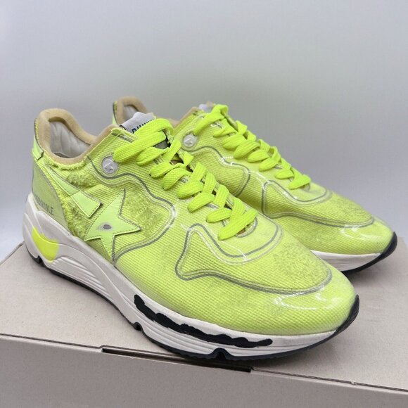 Golden Goose Running Sole Canvas PVC Toe Spur Yellow Sneakers Mens EU 41 US 8 - Picture 3 of 14